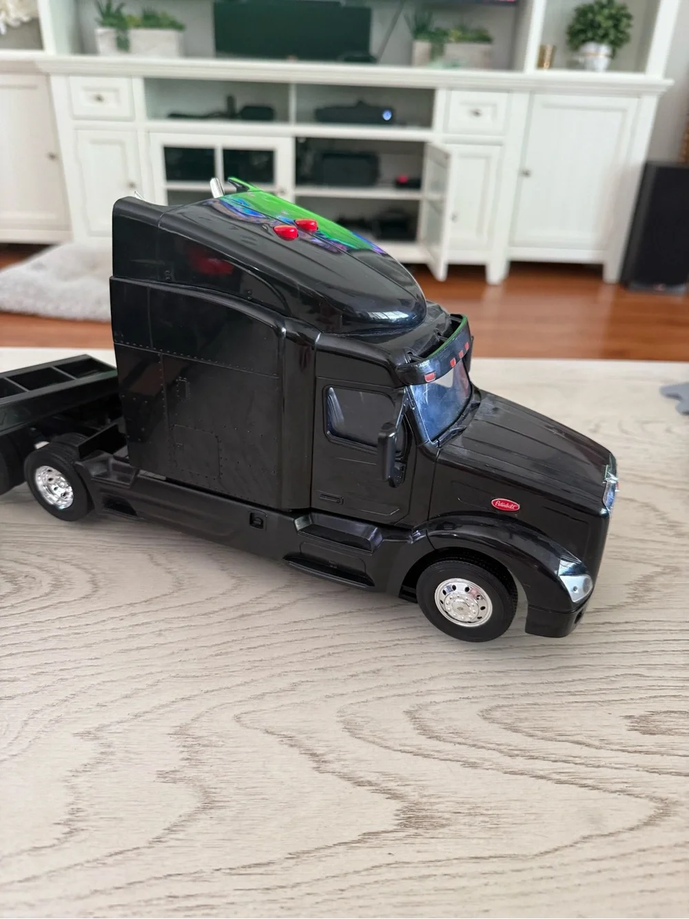 NewRay Kubota KX080-4 Excavator with Peterbilt Truck & Lowboy Trailer